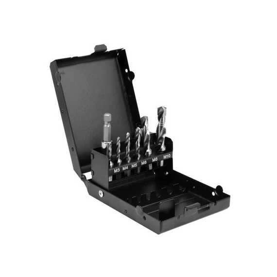 Set combinat YATO pentru găurire și filetare, prindere hexagonală, M3-M10 (7 piese) - YT-44849
