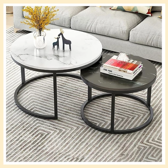 Set Mese de Cafea Rotunde 2 în 1 ZTSTL14BCZ