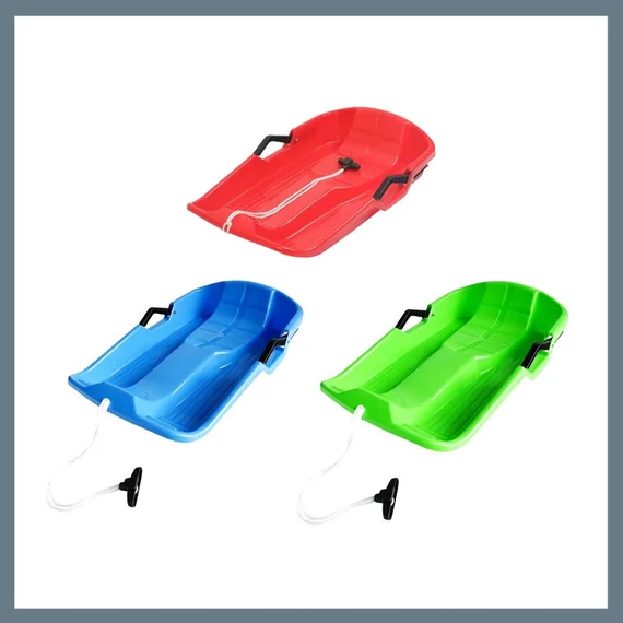 Sanie din plastic cu spătar, frâne și coardă de tracțiune A18304