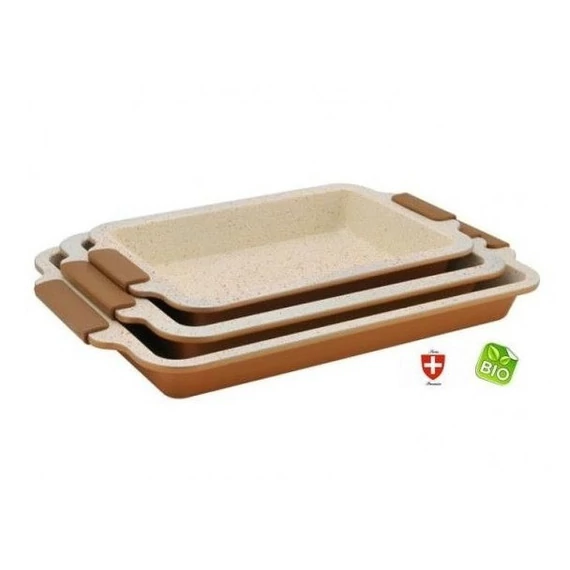 Set premium de 3 tăvi ceramice Bio