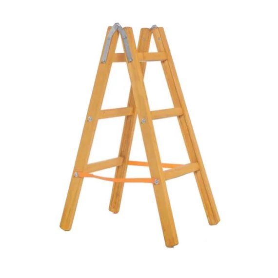 Scară universală de uz casnic din lemn cu ranforsări metalice, 2x3 trepte, 102 cm