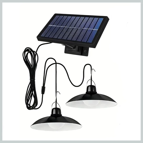 Lampă solară LED cu două capete pentru exterior – Negru HH690706