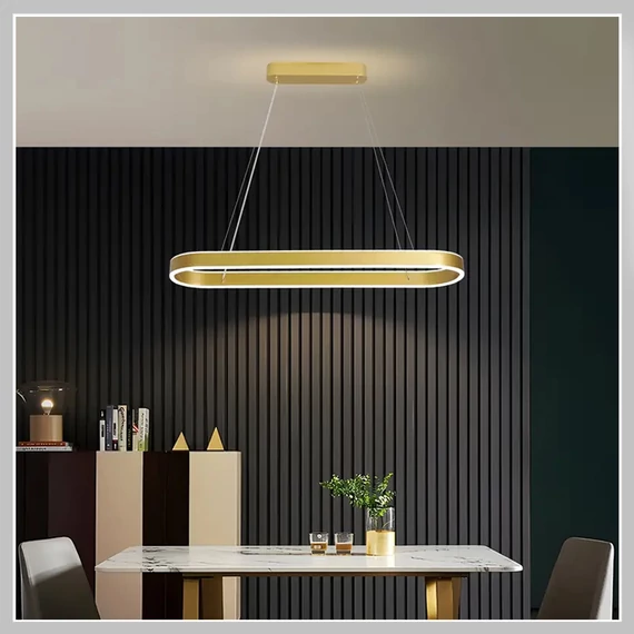 Lustră LED modernă de tavan, ovală, auriu lucios LB1362712-3
