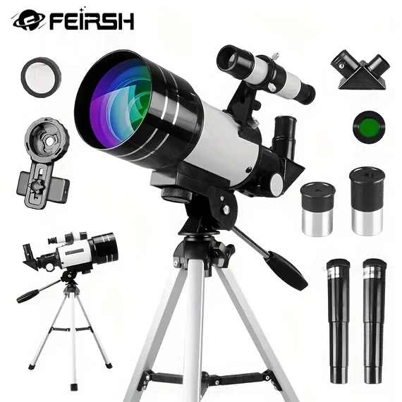 Set telescop pentru astronomi începători Feirsh cu trepied și accesorii XA1619828