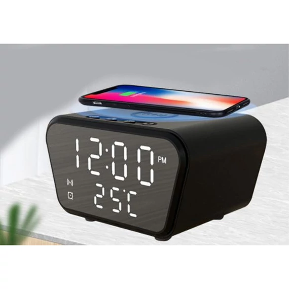 Ceas deșteptător Colossus cu încărcător wireless Qi - HOLM3439