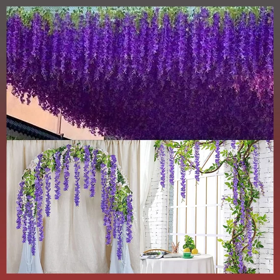 Set 50 Flori Artificiale de Glicină cu 150 Ramuri – QD1769810