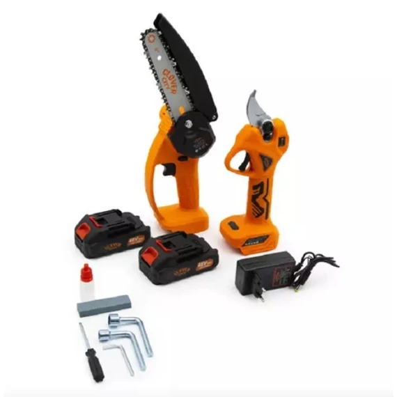 Mustang Star Set de Foarfecă electrică și Fierăstrău cu lanț, cu 2 acumulatori