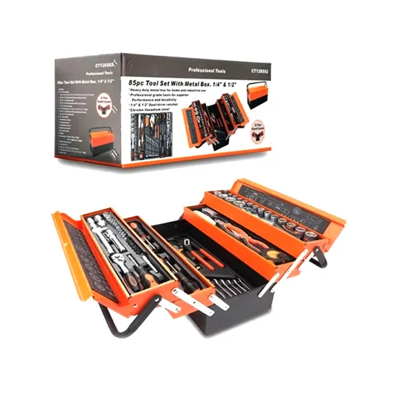 Set de scule profesionale Professional Tools, 85 piese, în cutie metalică