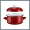Perfect Home Cratiță smălțuită cu capac 20 cm roșie 14217