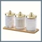 Set de depozitare baie 3 piese, cu capac aurit și tavă 601099749731811-A