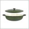 Perfect Home Tigaie adâncă din fontă emailată cu capac ~31,5 cm verde – 80057