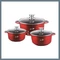 Set de oale Bachmayer 3 piese cu înveliș de marmură, roșu BM-7867