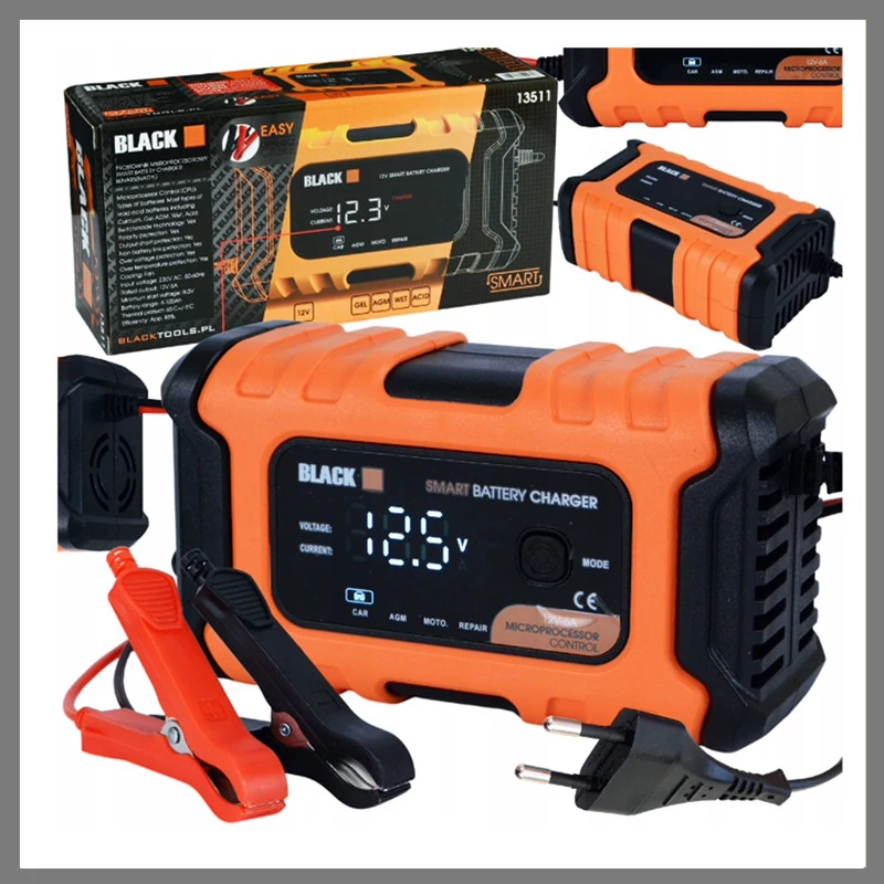 Redresor automat BLACK 13511 pentru încărcare baterii auto, 12V