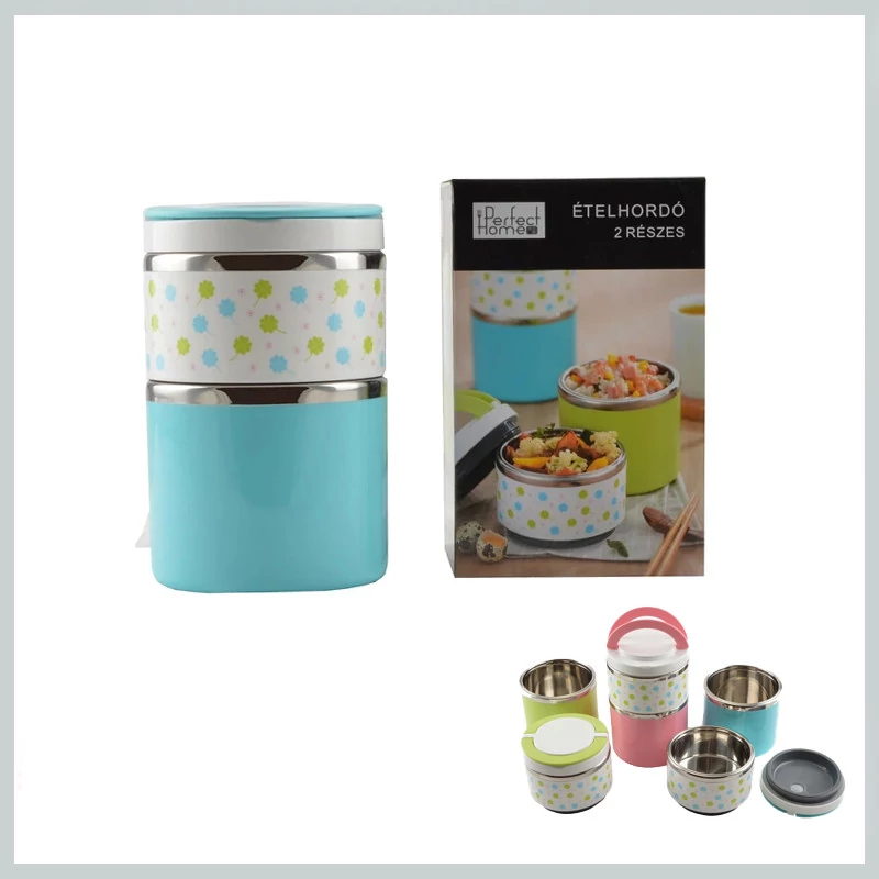 Set de recipiente pentru mâncare Perfect Home, model floral, 2 piese (13881)