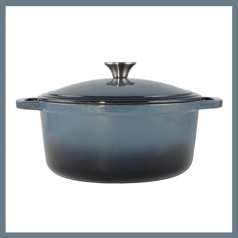 Perfect Home Oală din fontă smălțuită 28 cm ~6,5 litri Albastru Oțel 15720