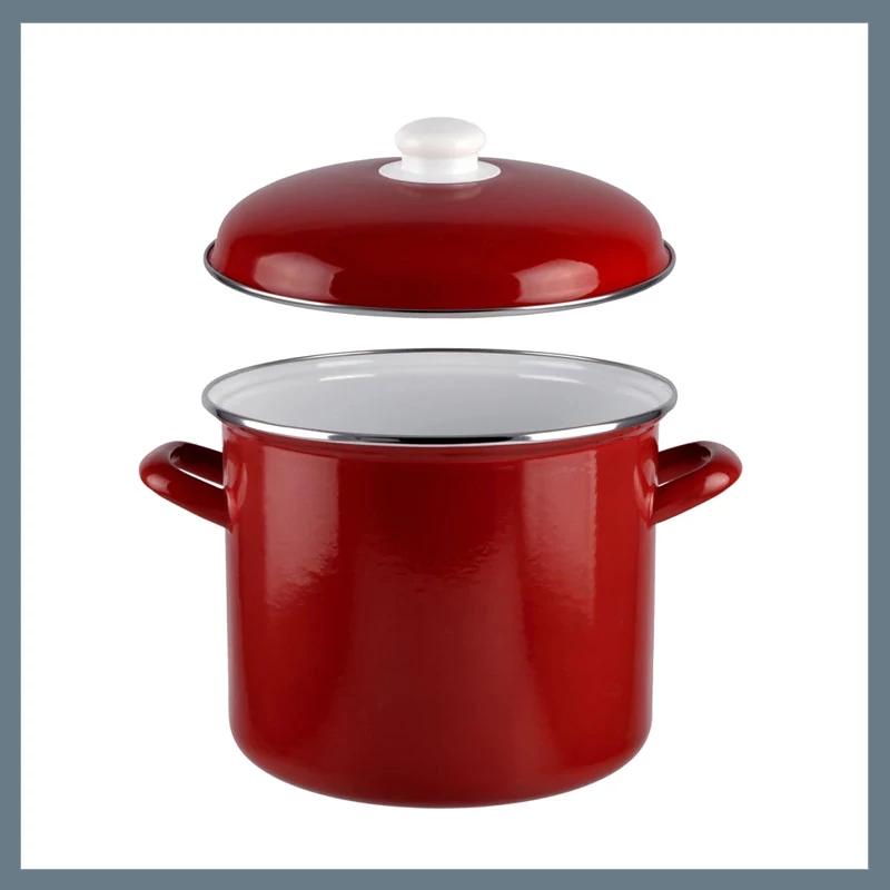 Perfect Home Oală smălțuită cu capac 26 cm roșie 53075