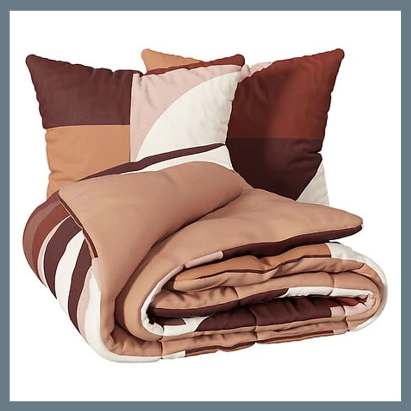 Set de lenjerie de pat cu model - Tatia 240x220, teracotă 209033