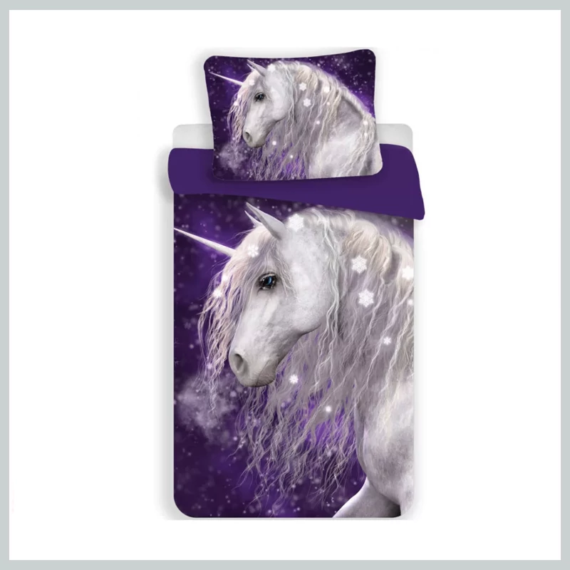Lenjerie de pat pentru copii Unicorn Purple 100×135 cm, 40×60 cm BRM018174