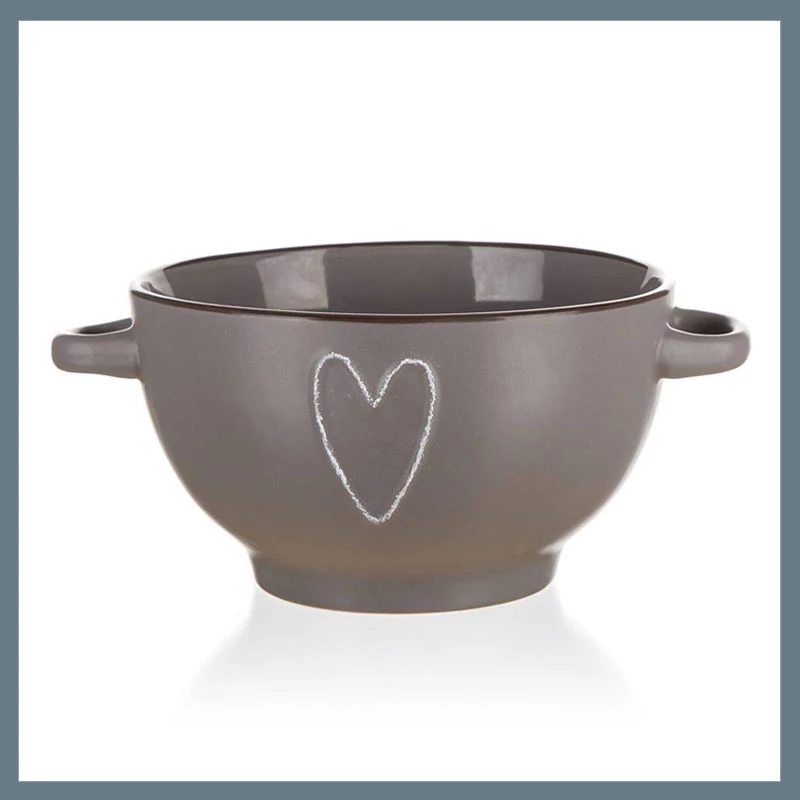 BANQUET HEART vas din ceramică, 660 ml, maro 60221526B