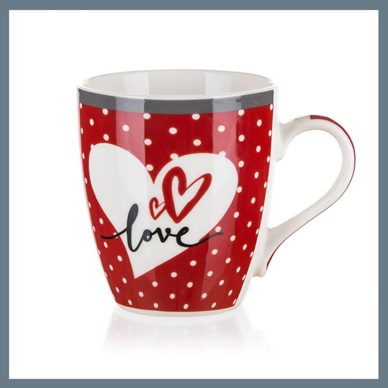 BANQUET HOME cană din ceramică, 240 ml, roșie 60221586R