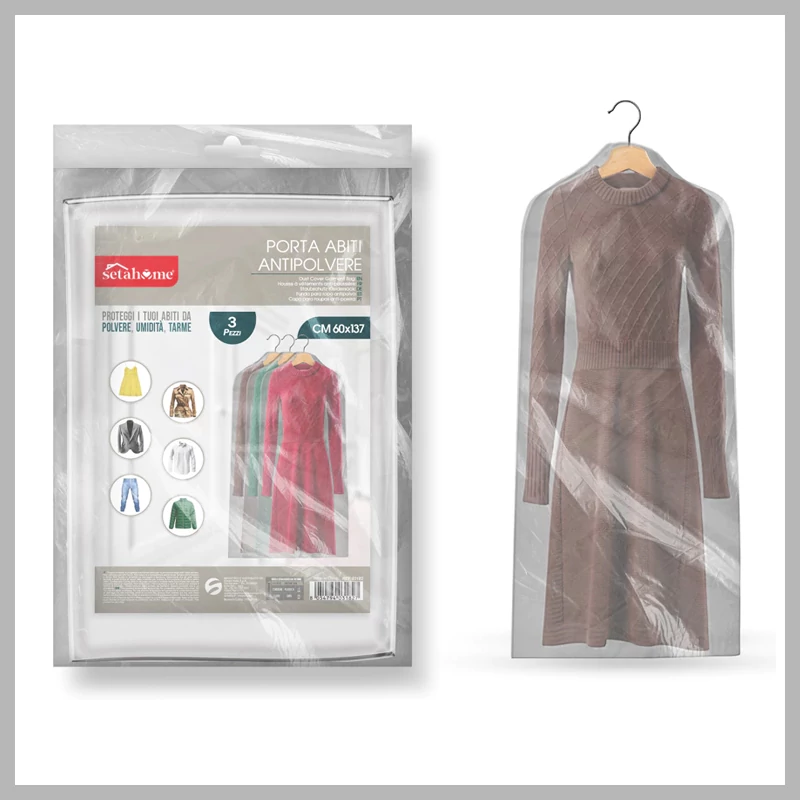 Sac de haine rezistent la praf 60x137 cm - 3 bucăți 03182