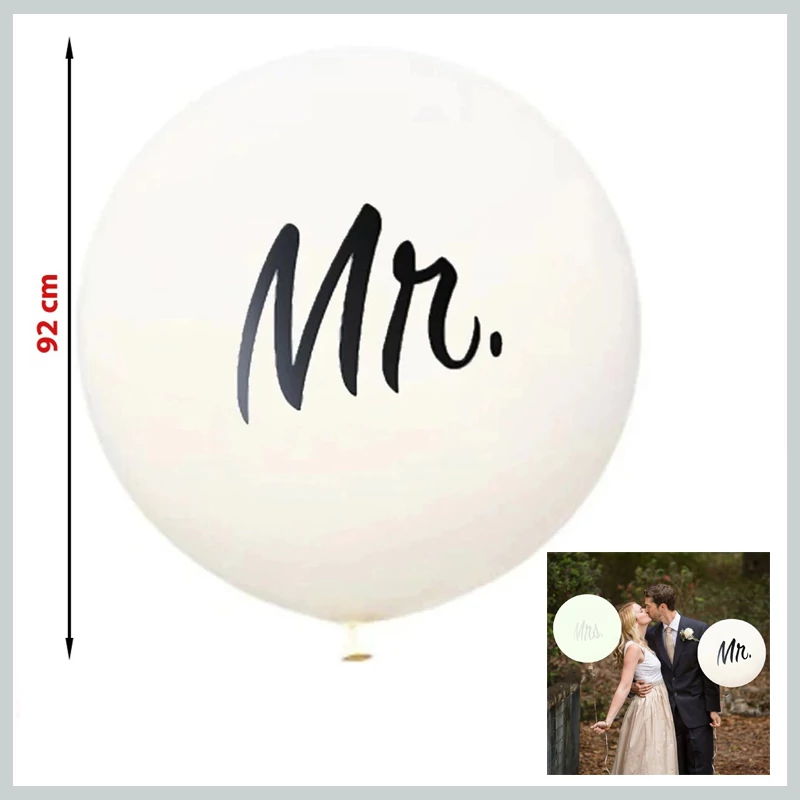 Balon uriaș XL cu inscripția MR, alb 92 cm 85427
