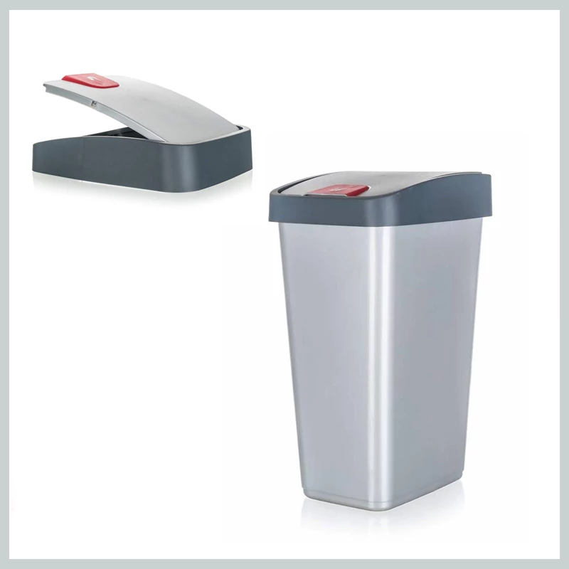 KEEEPER Coș de gunoi, 45 L, 61,5 x 40 x 30 cm, gri 53995011
