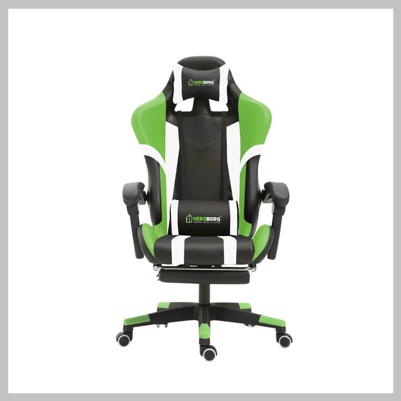 Scaun gaming Herzberg Tric Gamer, verde, HG-8083-GRN