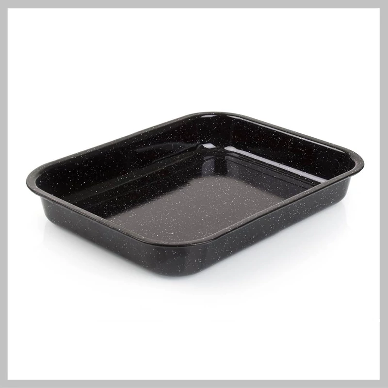 Tavă emailată Banquet CULINARIA, neagră, 42 x 29 x 6 cm