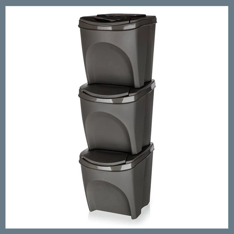 PROSPERPLAST SORTIBOX Set de colectoare de gunoi selectiv, 3 x 25L 43931581
