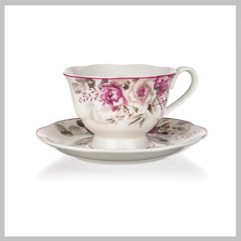 BANQUET Căniță din ceramică cu farfurioară Rose 220 ml 60322081
