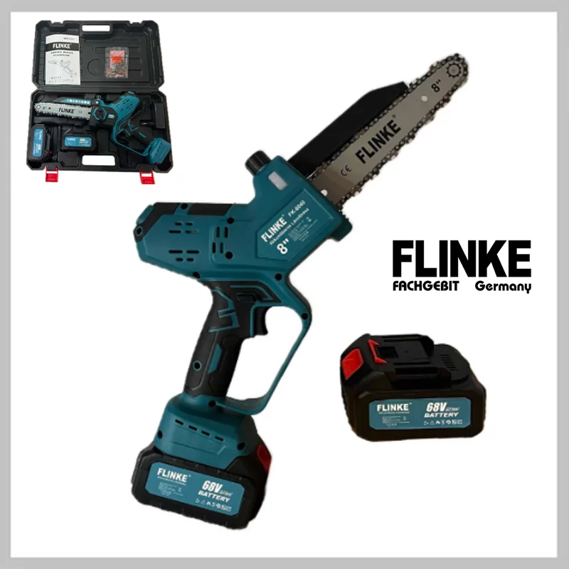 Ferăstrău Electric cu Acumulator Flinke FK-8040, 2 Baterii de 68V, Lubrifiere Automată, Ecran LCD
