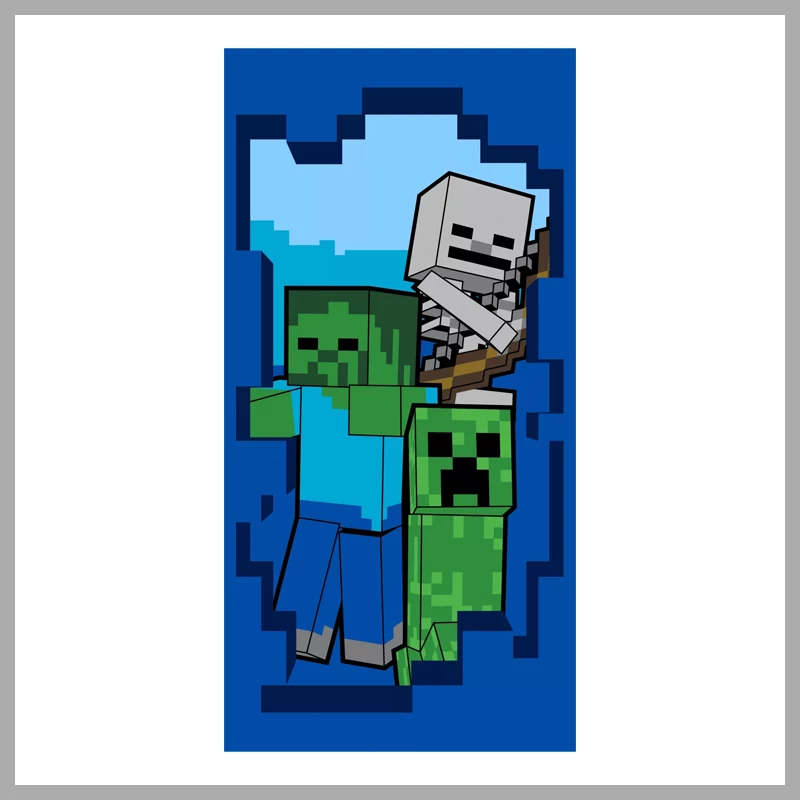 Prosop de plajă Minecraft „Beware” 70x140 cm