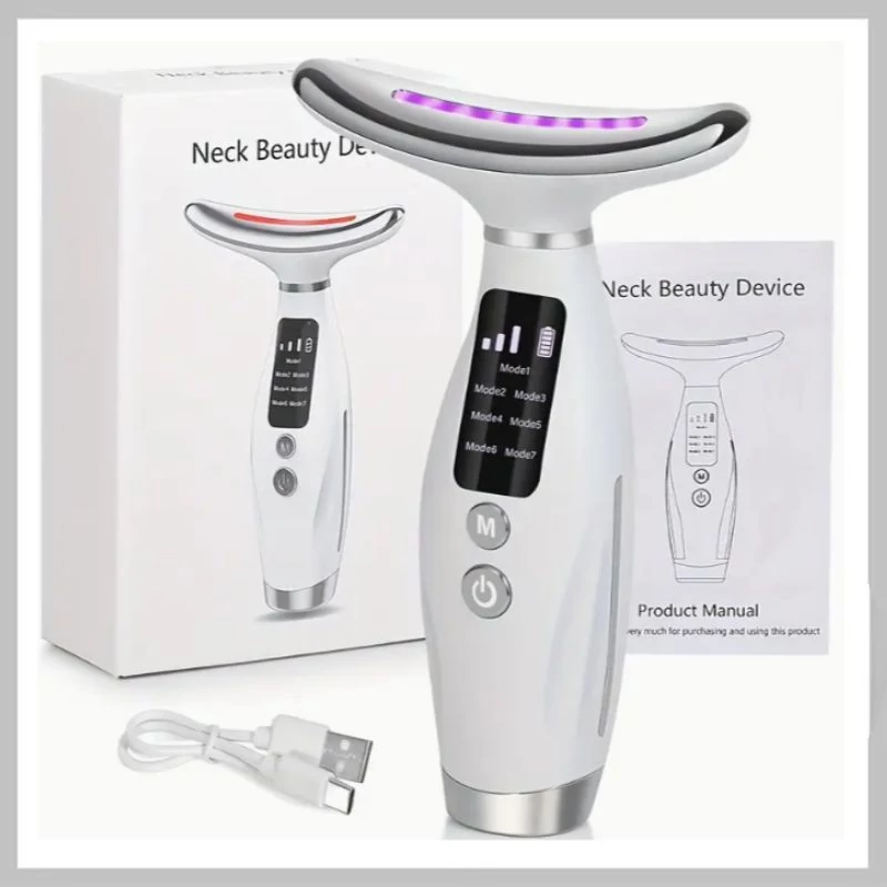 Masajer facial portabil cu frecvență înaltă cu 7 culori – Încărcabil prin USB, dispozitiv de spa pentru acasă – QN430993
