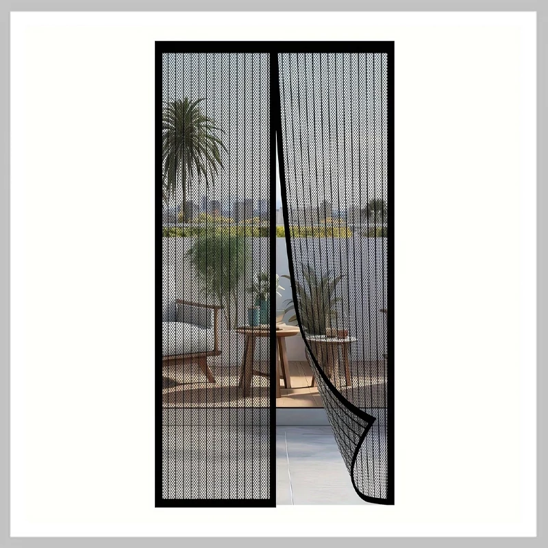 Plasă de țânțari magnetică pentru ușă – 90 x 210 cm | Ușor de montat, cu autoadeziv
