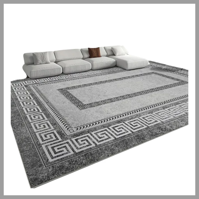 Covor din catifea 100 × 160 cm, cu model de marmură neagră (T) AK1206049