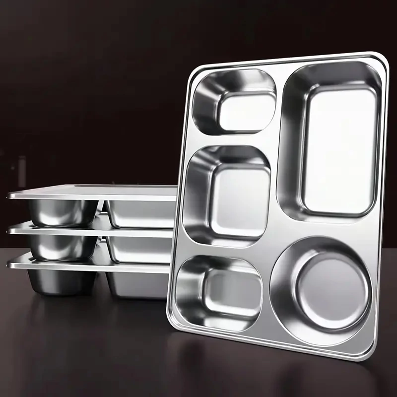 Tavă alimentară din oțel inoxidabil – 5 compartimente QP95870-5