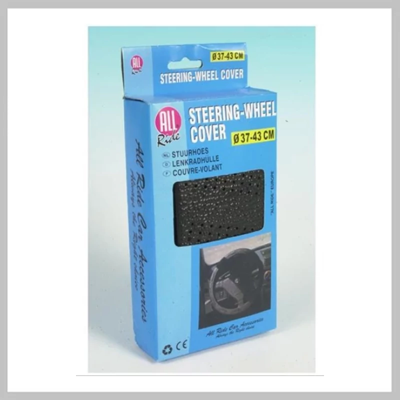 Husă volan din piele ecologică, cu șiret, neagră – 37–39 cm (33021119)
