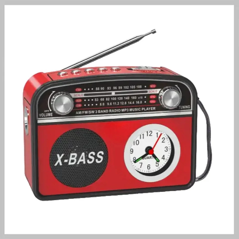 Radio portabil cu ceas deșteptător și lanternă USB – XB-981C
