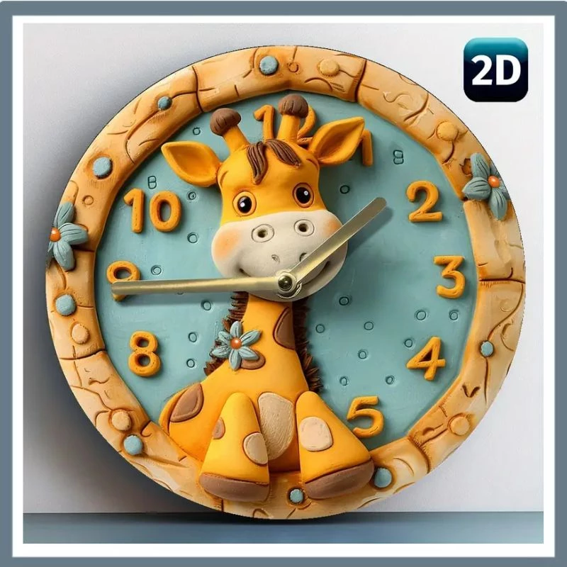Ceas de perete silențios cu design de girafă – 20 cm PY237342
