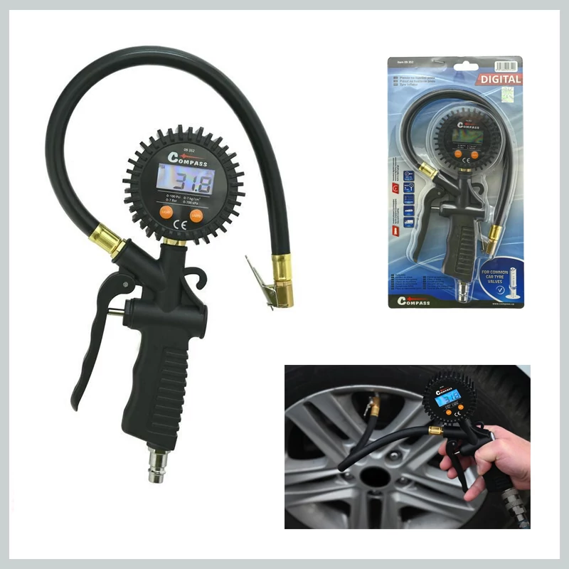 Pistol de aer digital cu manometru pentru anvelope – 9352