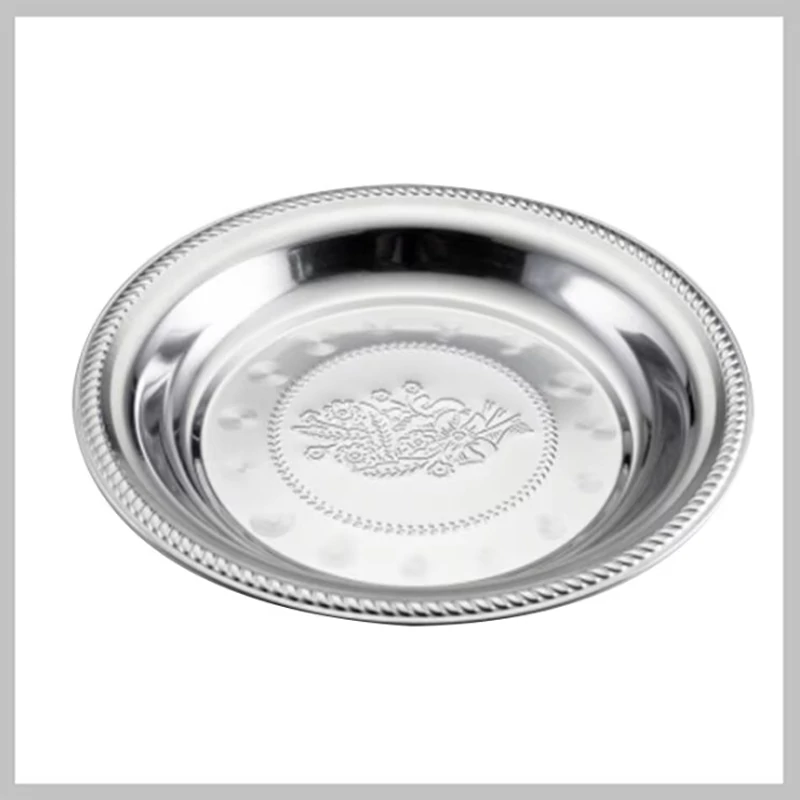VICTOR Tavă ovală din inox, cu model floral thailandez, 56 cm – V144-56
