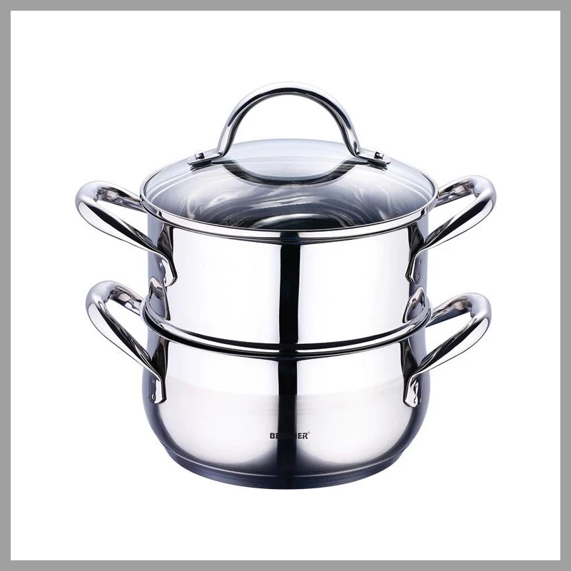 Bergner Oală din oțel inoxidabil cu aburi 2,2L BG-6521