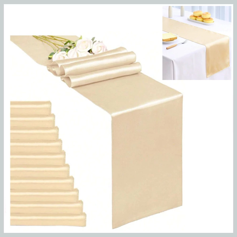 Set de fețe de masă din satin - șampanie 10 bucăți 53715818a