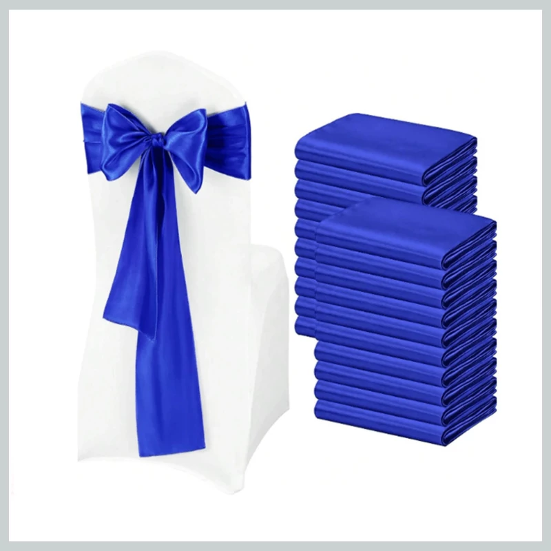 Set fundițe pentru fustă de scaun - satin albastru regal, pachet de 10 56079285kk