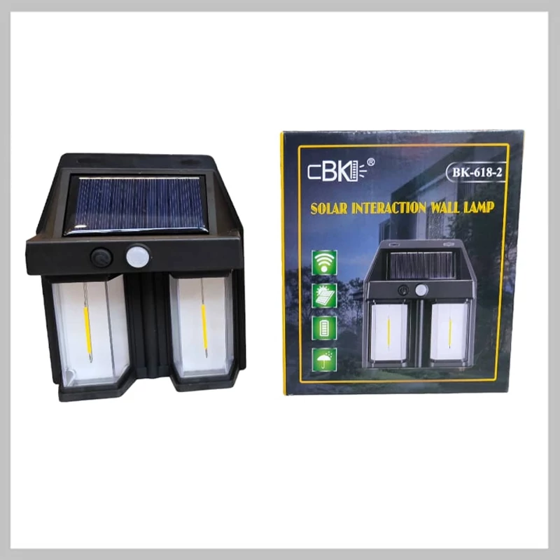 Lampă solară de perete pentru exterior cu senzor de mișcare – 2 LED-uri (BK-618-2)