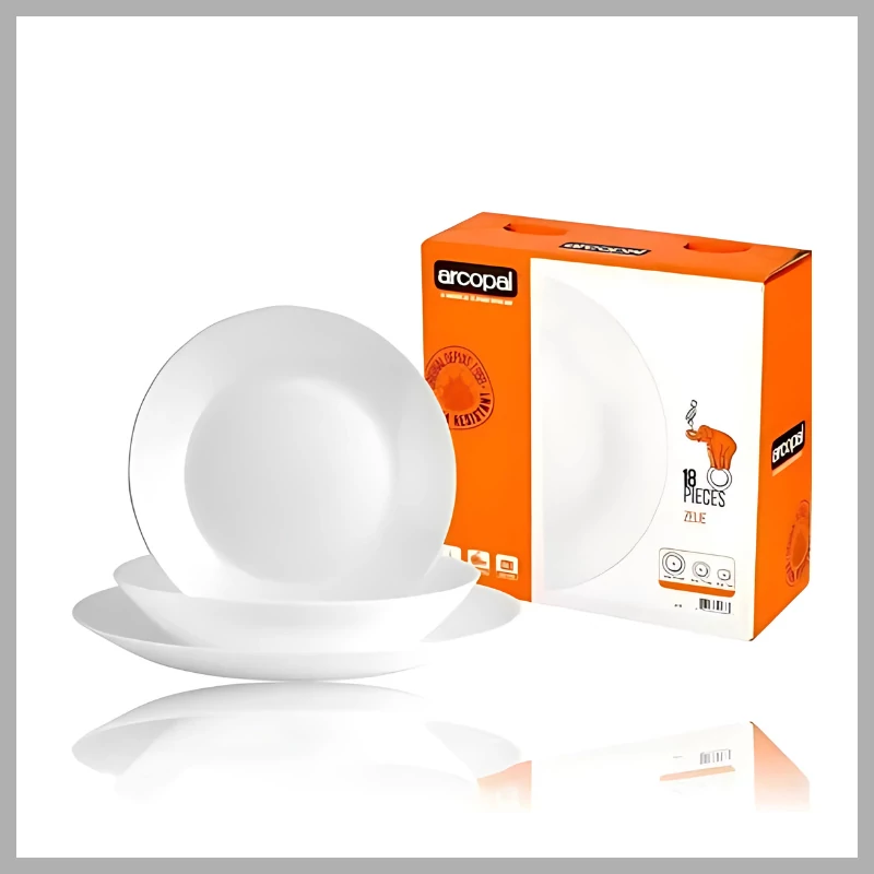 Set de farfurii Arcopal – 18 piese, alb AR-18P
