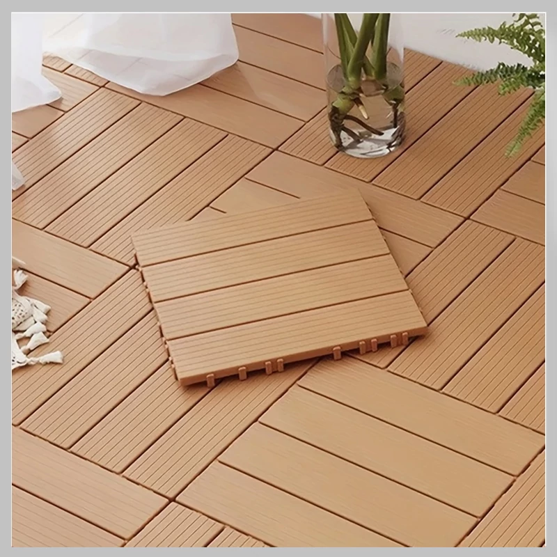 Plăci de podea din plastic pentru terasă, set 10 bucăți, 30 x 30 cm, maro BX2939445