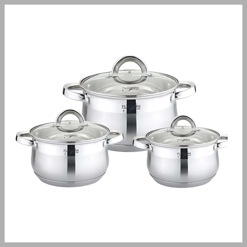 Set de vase din oțel inoxidabil – 6 piese, PL-10012-2