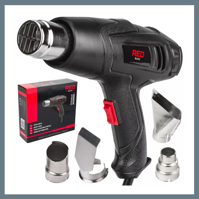 Pistol de aer cald electric cu 2 trepte, 4 duze, 2 kW RTOP0042
